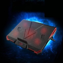 越来越酷 笔记本散热器底座支架雷神微星暗影精灵机械师游戏本散热器风扇15.6英寸17.3 新款冰魔4-黑红