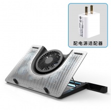 酷奇（cooskin） 散热器 笔记本散热器 电脑游戏本散热支架 银色 五风扇+220V电源适配器