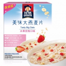 桂格（QUAKER）桂格燕麦 早餐谷物美味大燕麦片水果优格口味500克（ 50克*10袋）