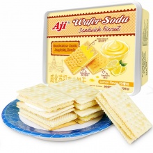 Aji 饼干蛋糕 零食 早餐饼干 威化苏打夹心饼干 柠檬味480g/盒