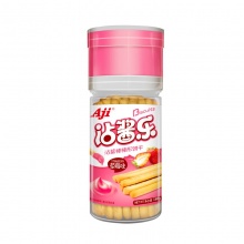 Aji 饼干蛋糕 儿童零食 沾酱乐 棒棒形手指沾酱饼干 草莓味 180g(饼干135g+酱45g）/罐