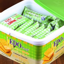 EDO pack 饼干蛋糕 零食早餐 苏打夹心饼干 柠檬风味 600g/盒