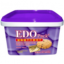 EDO pack 饼干蛋糕 零食早餐 纤麦消化饼干 蓝莓提子味 600g/盒