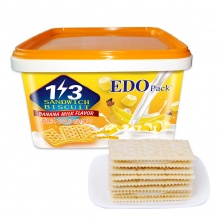 EDO Pack 饼干蛋糕 零食早餐 3+2S苏打夹心饼干 香蕉牛奶味 560g/盒