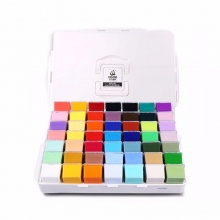 青竹画材 水彩水粉颜料美术艺考学生绘画果冻颜料 专用颜料盒40色30ml套装