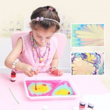 猫贝乐 水拓画套装 DIY手工玩具儿童颜料创意涂鸦水拓画 3-6岁画画材料益智玩具 12色套装