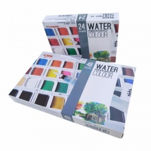 秀普（Superior）固体水彩颜料套装48色学生设计手绘分装工具透明水彩画颜料套装 SC48