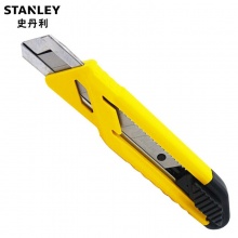 Stanley 史丹利 美工刀 家用壁纸刀刻刀 裁剪工具锋利耐用 18mm自锁美工刀 中号(含3片刀片)