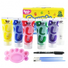 儿童手指画颜料可水洗画画套装安全无毒宝宝绘画涂鸦工具 6色手指画套装