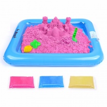 培培乐（PEIPEILE）彩沙彩泥沙 手工DIY玩具沙子 太空泥沙粘土沙玩具沙滩夏季玩具 5斤玫红色