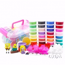 24色/36色超轻粘土套装3D橡皮泥太空泥儿童沙软陶雪花彩泥玩具 24色彩盒装