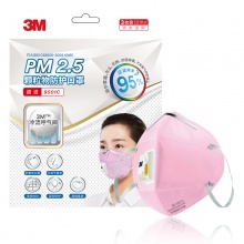 3M 口罩KN95防雾霾防花粉防柳絮防病毒防流感 粉尘颗粒物防护 耳带式有呼气阀 防PM2.5 9501C 粉色（3只/包）