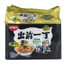 中国香港 出前一丁（NISSIN）方便面黑蒜油猪骨汤味 100g*5包