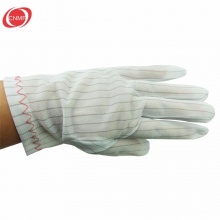 谋福 防静电条纹手套 静电防护手套 防尘手套 防静电工作手套 白色M(21cm) 1双