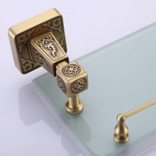 老铜匠（LTJ） 全铜欧式卫浴五金浴室挂件单层玻璃置物架 GK10301AAB青古铜色