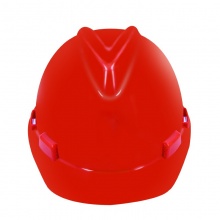 华特1102 工程防砸安全帽 建筑工地国标头盔 ABS塑料耐高温安全帽透气型 头部劳防用品 红色