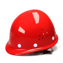 林盾（LINDUN）高强度玻钢型安全帽工地防砸帽透气劳保防护帽头盔高空施工帽免费印字 玻钢型透气-红色