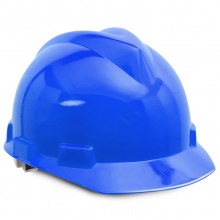厚创ABS直边安全帽工地施工领导建筑工程安全头盔防砸劳保帽子快速印字 蓝色 ABS材质