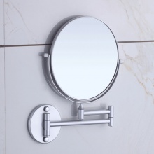 双庆家居 酒店浴室镜子 卫浴浴室卫生间折叠镜子 太空铝双面美容镜 可伸缩化妆镜