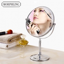 墨斐琳 化妆镜子挂墙美容镜梳妆镜壁挂式卫浴镜折叠双面镜放大 8寸台式(直径20cm)