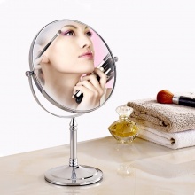 墨斐琳 化妆镜子挂墙美容镜梳妆镜壁挂式卫浴镜折叠双面镜放大 8寸台式(直径20cm)
