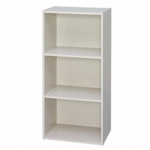 爱丽思IRIS 日式彩色收纳柜 木制置物柜简易组合收纳柜儿童书架 象牙白 3层