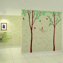 斯图（sitoo) 客厅卧室背景大面积可移除墙贴 壁纸 墙纸 装饰贴 情侣树8915