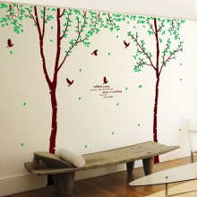 斯图（sitoo) 客厅卧室背景大面积可移除墙贴 壁纸 墙纸 装饰贴 情侣树8915