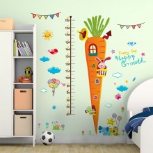 凡雅空间 墙贴纸贴画卡通可爱动物兔子胡萝卜身高贴儿童房间装饰测量身高尺 卡通胡萝卜身高贴 特大号