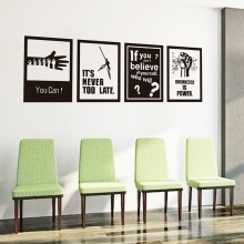 凡雅空间 励志墙贴纸贴画公司办公室教室学校企业文化抽象个性创意墙上装饰 黑白励志框 特大号