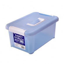 爱丽思IRIS环保塑料手提式小物件化妆杂物收纳箱储物整理箱收纳盒 粉色 HKB-8L 33.5x22x16.7cm