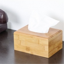 竹木长方形纸巾盒创意桌面竹木纸巾盒客厅车用抽纸盒餐巾纸收纳盒 小号