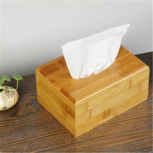 竹木长方形纸巾盒创意桌面竹木纸巾盒客厅车用抽纸盒餐巾纸收纳盒 小号