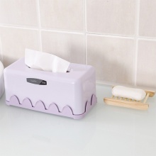 创意家用客厅简约纸巾盒 桌面塑料可爱圆筒抽纸盒方形餐巾收纳盒 圆形紫色