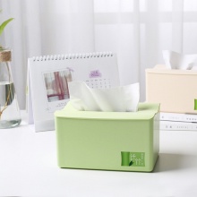 绿环 创意日式纤竹卷纸器环保方形纸巾盒竹纤维塑料抽纸盒卷纸盒 方形竹丝黄