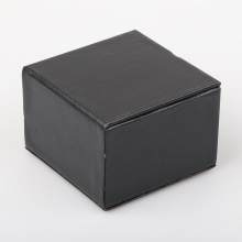 侑家良品收纳盒 皮革纸巾盒客厅 抽纸盒家用 黑色羊皮纹 方形
