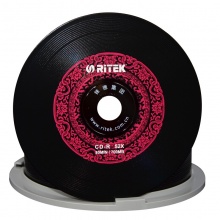 铼德（RITEK）CD-R空白光盘/刻录盘 专业级黑胶音乐盘 52速700M 台产 中国红 桶装25片