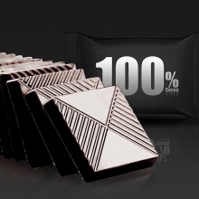 诺梵 纯黑可可脂苦巧克力礼盒100%可可含量特苦高纯黑巧无蔗糖休闲零食婚庆喜糖130g