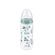 NUK 宽口径PP奶瓶300ml配1号硅胶中号圆孔奶嘴 绿色