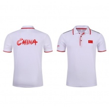 体育运动T恤（Polo衫） 夏装 臂部LOGO“中国卫生标识”字样 白色