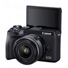 佳能（Canon）EOS M6 Mark II 微单相机/数码相机/Vlog相机 黑色（15-45 微单镜头）+闪迪32G内存卡