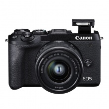 佳能（Canon）EOS M6 Mark II 微单相机/数码相机/Vlog相机 黑色（15-45 微单镜头）+闪迪32G内存卡