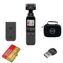 大疆 DJI Pocket 2 灵眸口袋云台相机套装（含DJI Pocket 2 全能手柄+闪迪256G内存卡+USB3.0 microSD卡 读卡器/原装收纳包）