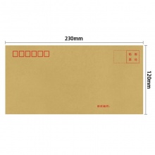 牛皮纸信封6号 230*120mm  （10个）