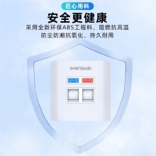 胜为（shengwei）CSIP302H 工程级语音信息双口面板 二位网线插座通用86型 不含模块