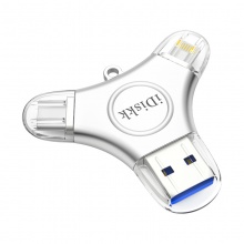 iDiskk三合一U盘 Lightning type-c USB3.0 256GB  银色