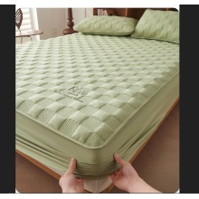无印良品纯棉床笠罩90*200cm 绿
