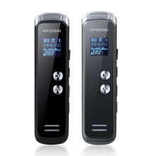 韩国现代（HYUNDAI）录音笔MP3播放器学习高清远距降噪微型长待机录音笔 黑色 超长时间录音 带耳机 标配8G+64G