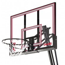 斯伯丁 Spalding 高级按钮式调节篮球架便携式54英寸矩形篮板篮球框 75766
