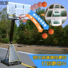 篮球架篮球框室外移动篮筐户外篮圈家用篮球板升降篮球筐 配加大加厚PC篮板(155*92cm)